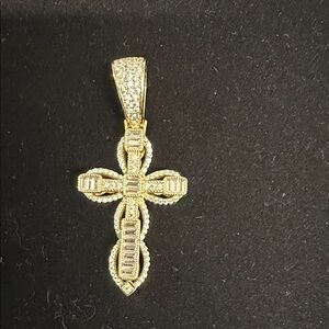 Elegant Gold Cross Silver 925 Pendant